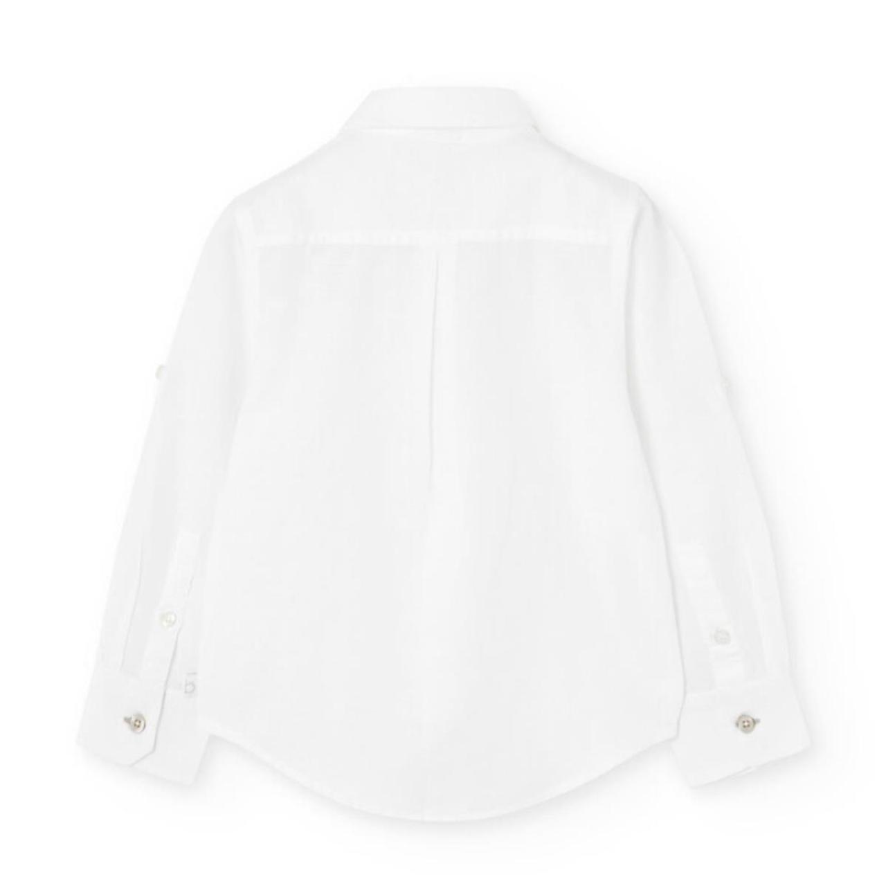 Πουκάμισο λινό αγόρι Boboli-731034-1100-White φωτογραφία