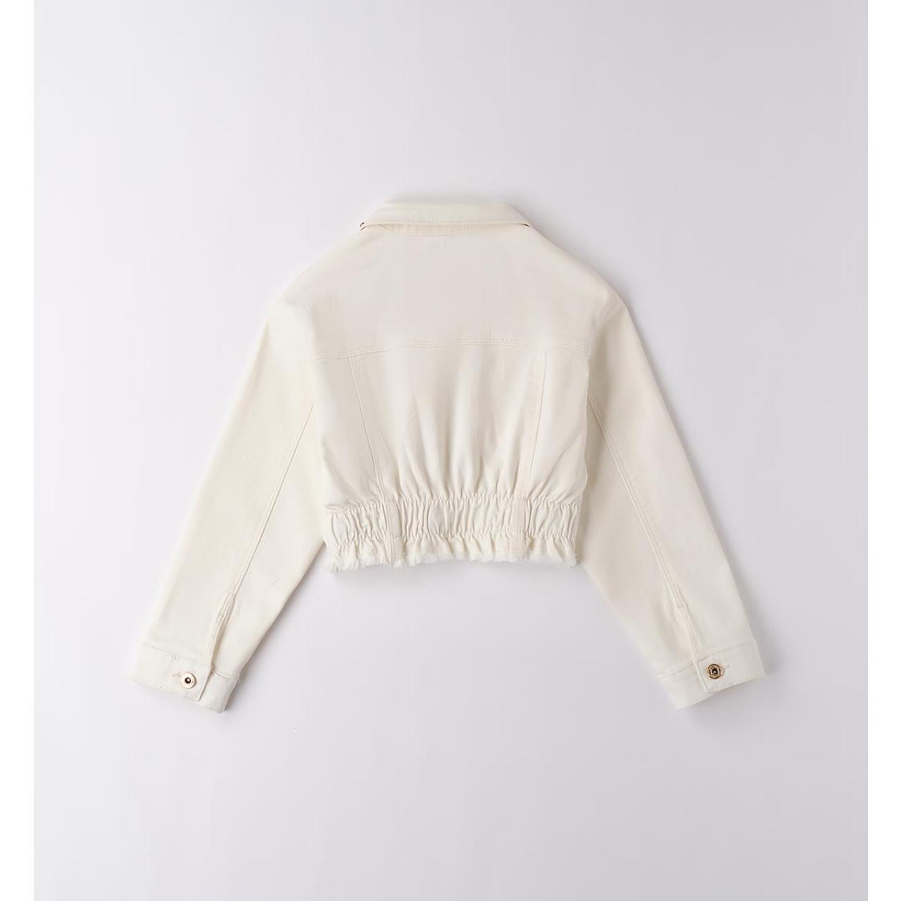 Μπουφάν τζιν crop κορίτσι I DO-4.B837/00-0112-White φωτογραφία