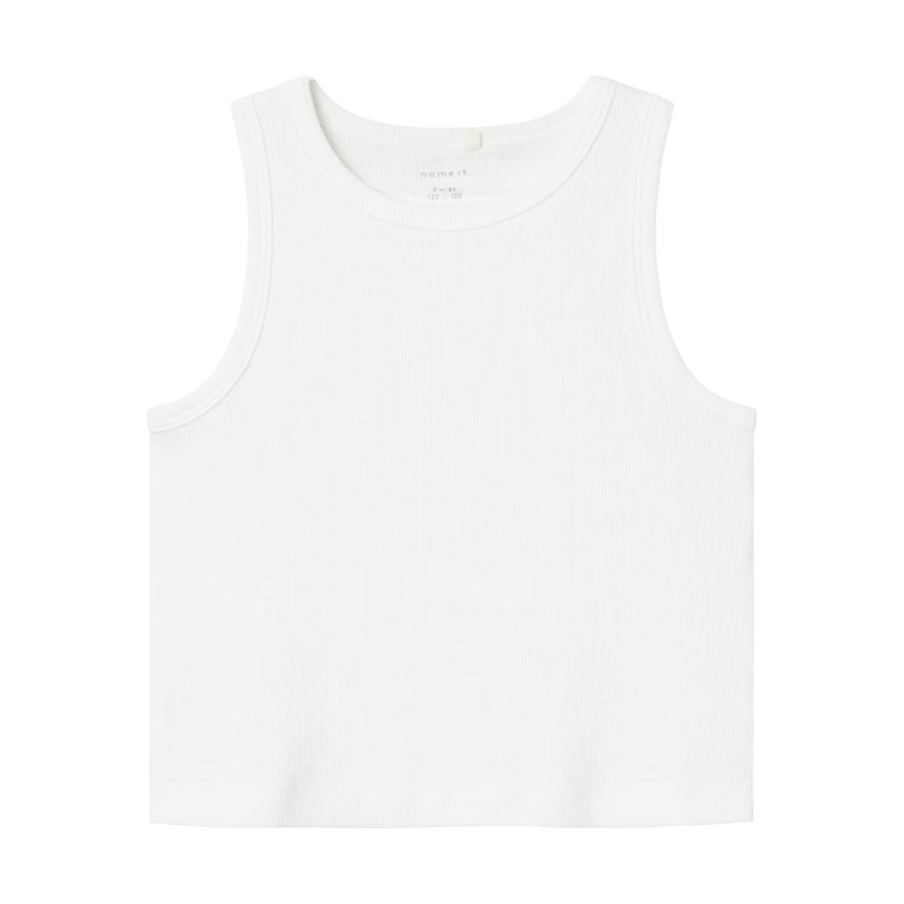 Name it Μπλούζα μακό ριμπ κορίτσι name it-13236672-Bright White-organic cotton