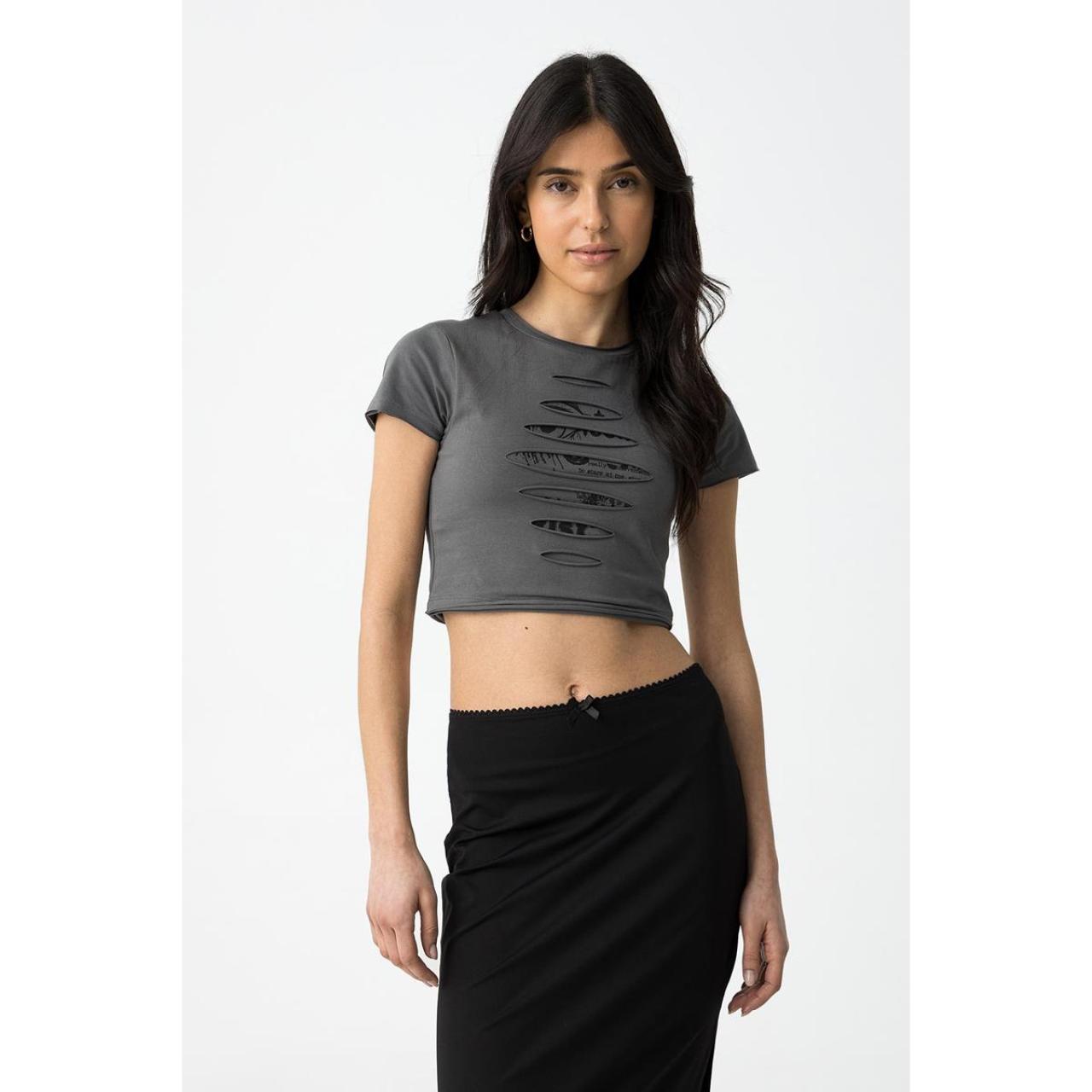 Μπλούζα μακό crop κορίτσι Tiffosi-10054175-080-Grey φωτογραφία