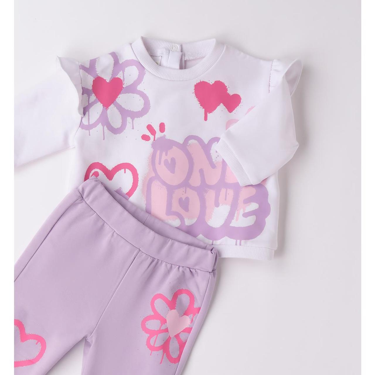 Σετ μπεμπέ φούτερ κορίτσι I DO-4.B139/00-3412-White