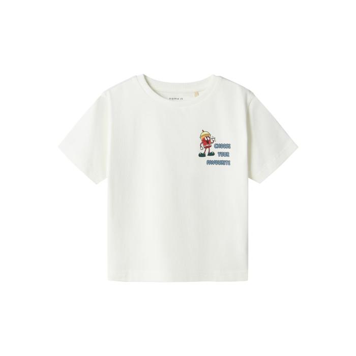 Μπλούζα μακό αγόρι name it-13241194-Cloud Dancer-organic cotton
