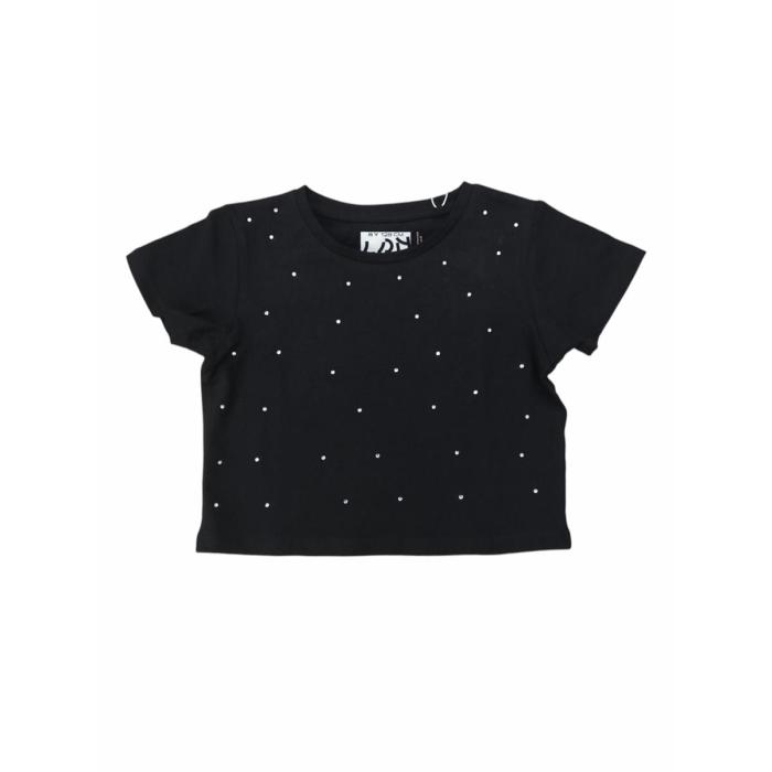 Μπλούζα μακό crop κορίτσι Losan-LJGAP0103_25028-BLACK