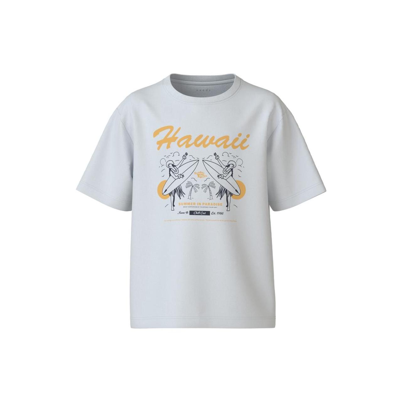 Μπλούζα μακό αγόρι name it-13234714-Bright White/Hawaii