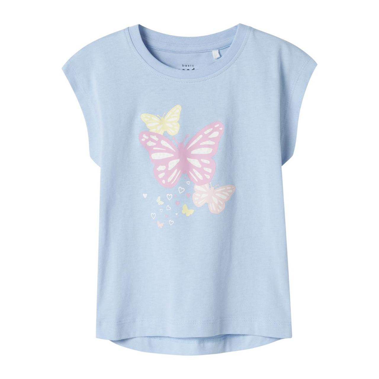 Μπλούζα μακό κορίτσι name it-13228175-Chambray Blue/Butterflie
