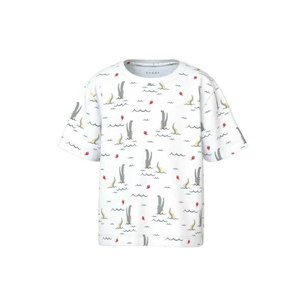 Μπλούζα μακό αγόρι name it-13241581-Bright White-organic cotton