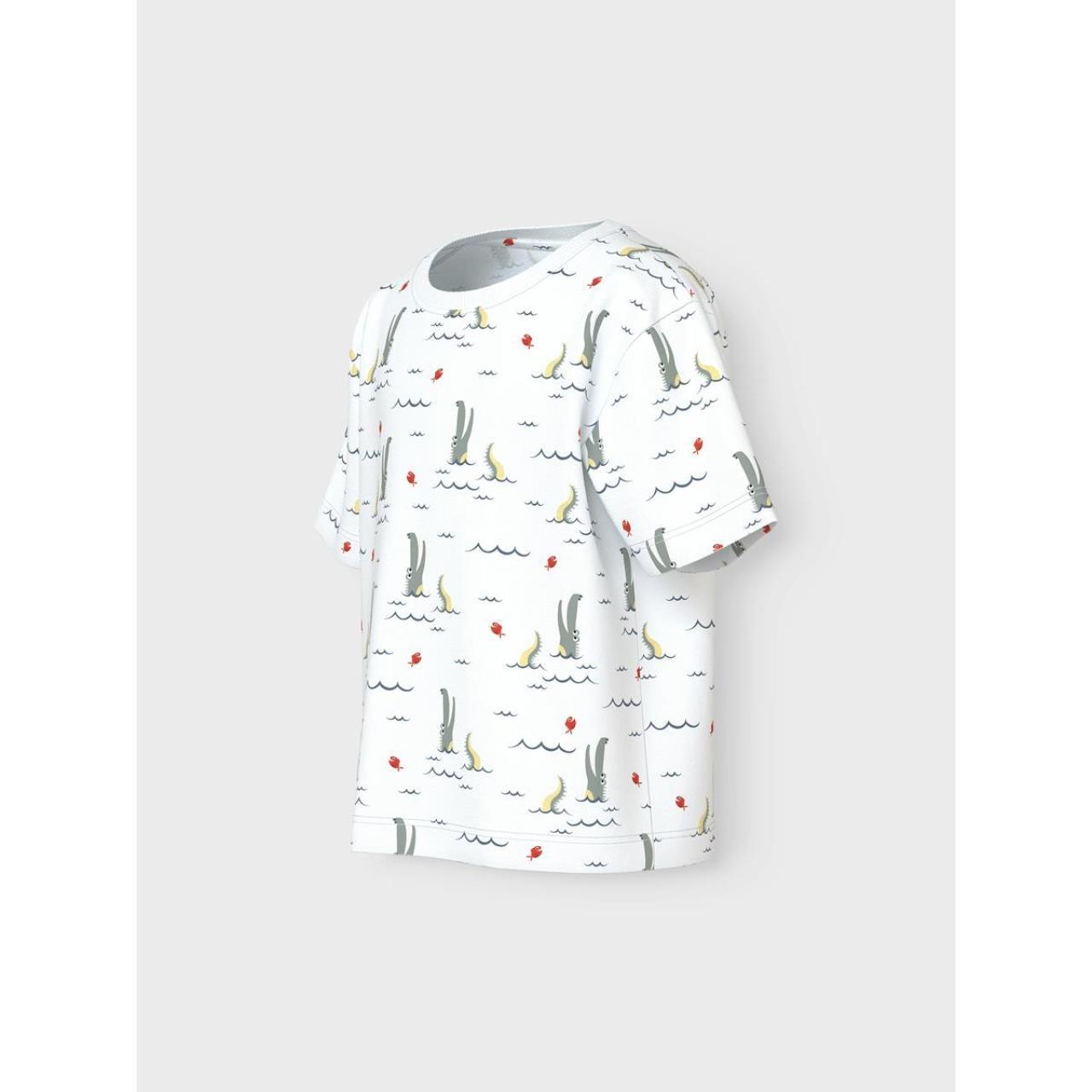 Μπλούζα μακό αγόρι name it-13241581-Bright White-organic cotton