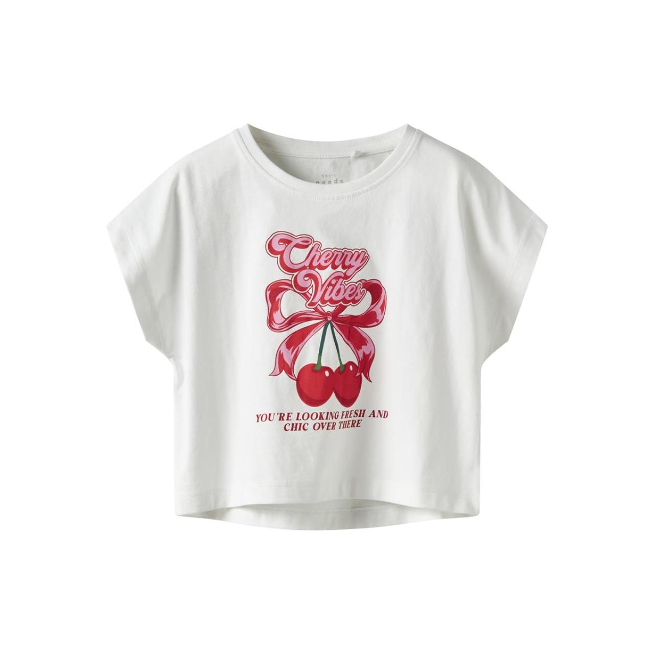 Μπλούζα μακό crop κορίτσι name it-13215793-Bright White/Cherry Bow