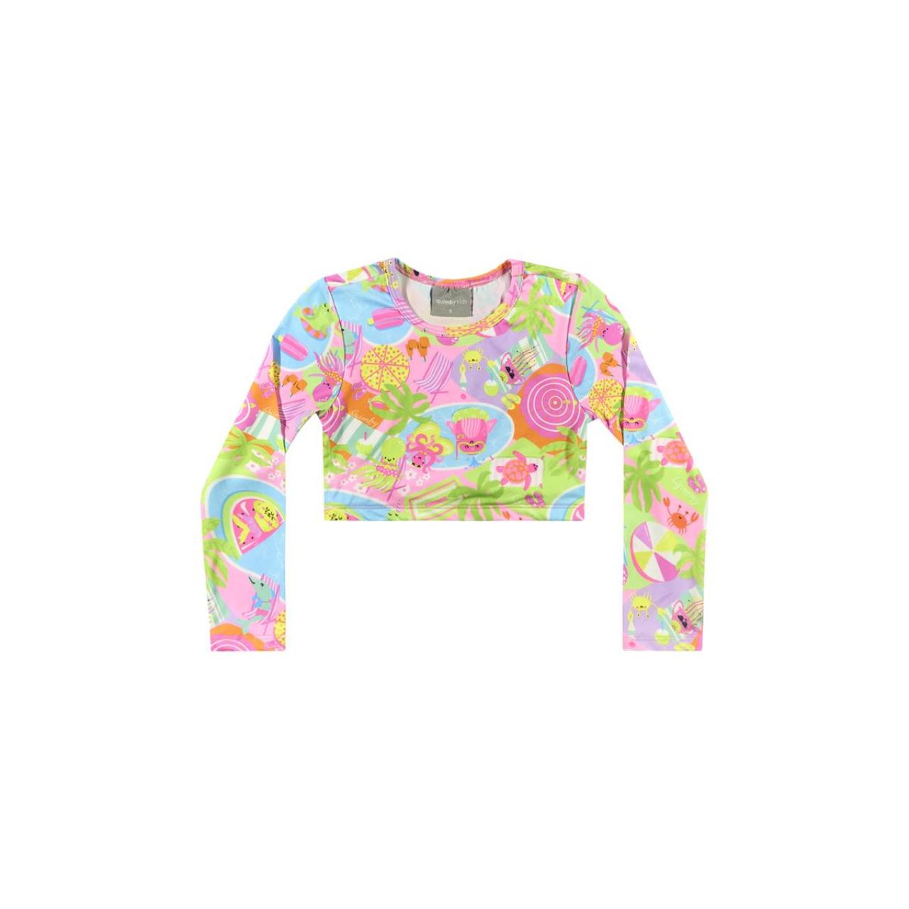 Μαγιό μπικίνι μπλούζα UV50+ κορίτσι Quimby Kids-2624-34206-Multicolor φωτογραφία