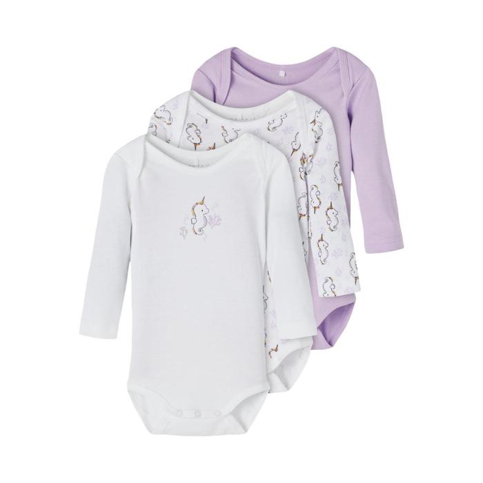Σετ 3 τεμ. φορμάκια μπεμπέ Name it-13192795-LAVENDULA-organic cotton