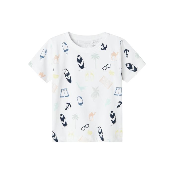 Μπλούζα μακό αγόρι name it-13243294-Bright White-organic cotton