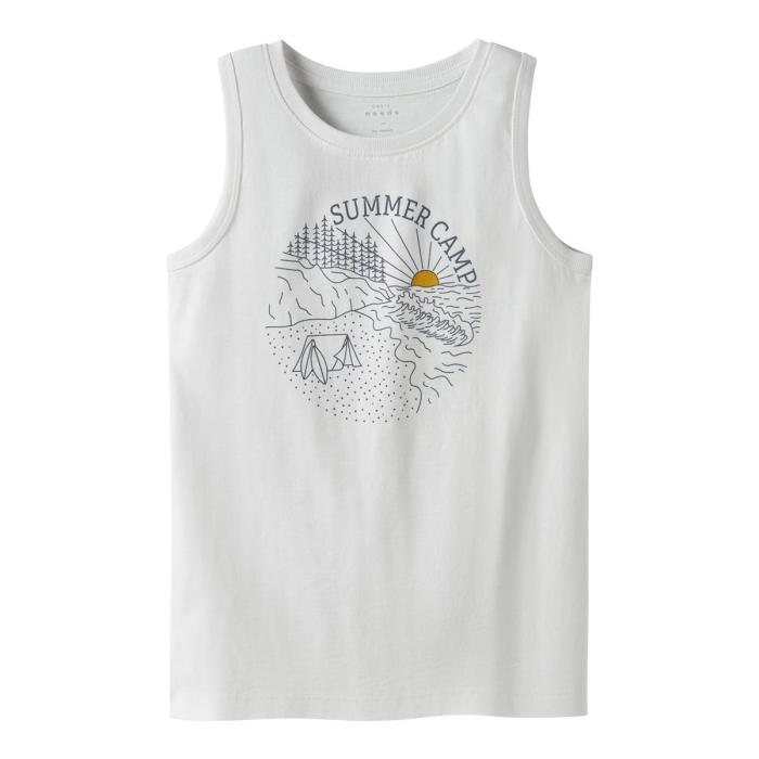 Μπλούζα αμάνικη μακό αγόρι name it-13230053-Bright White/Summer Cam