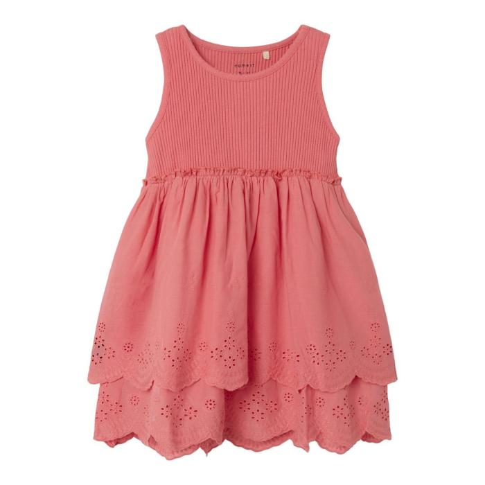 Φόρεμα υφασμάτινο κορίτσι name it-13243174-Spiced Coral