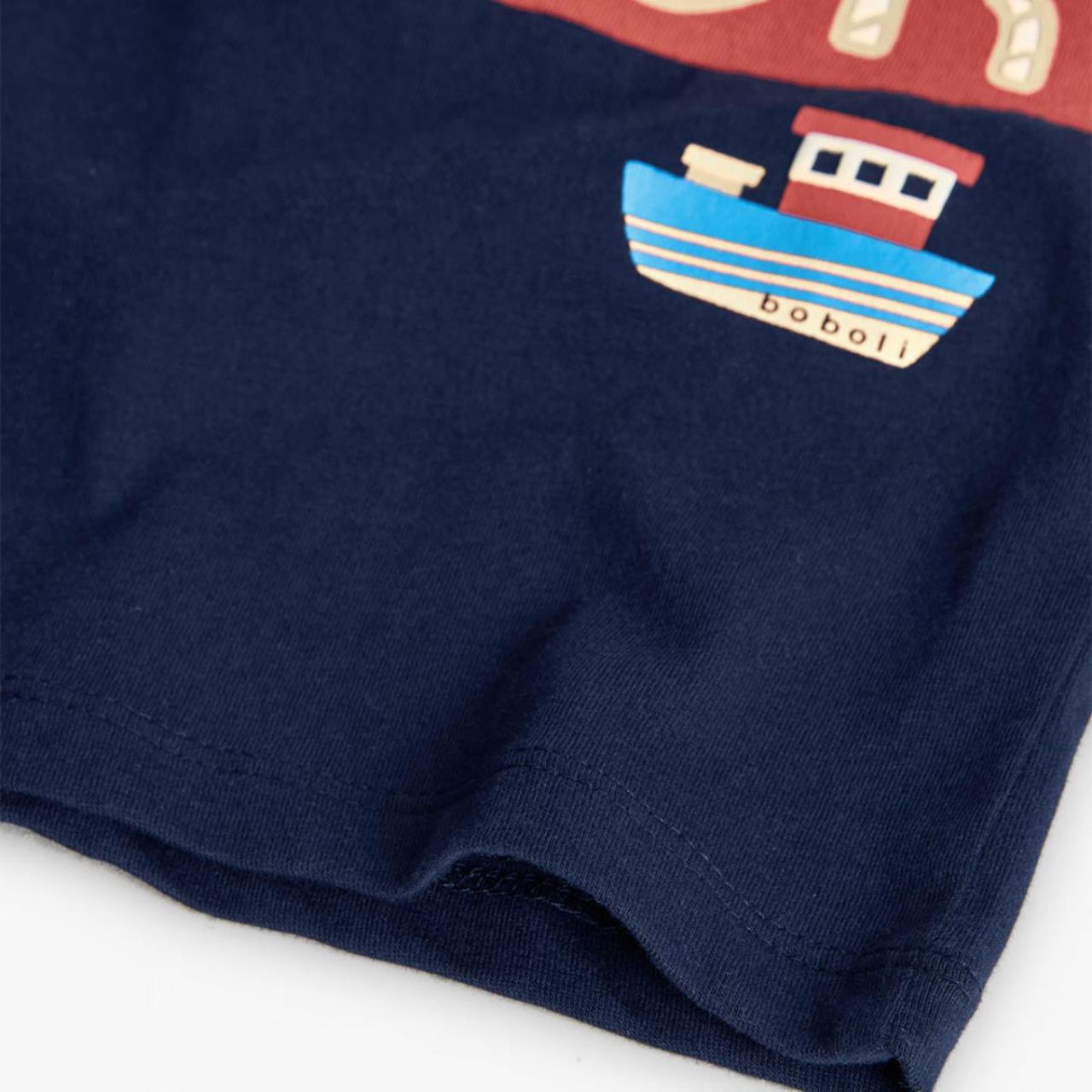 Μπλούζα μακό αγόρι Boboli-322096-2440-Navy φωτογραφία