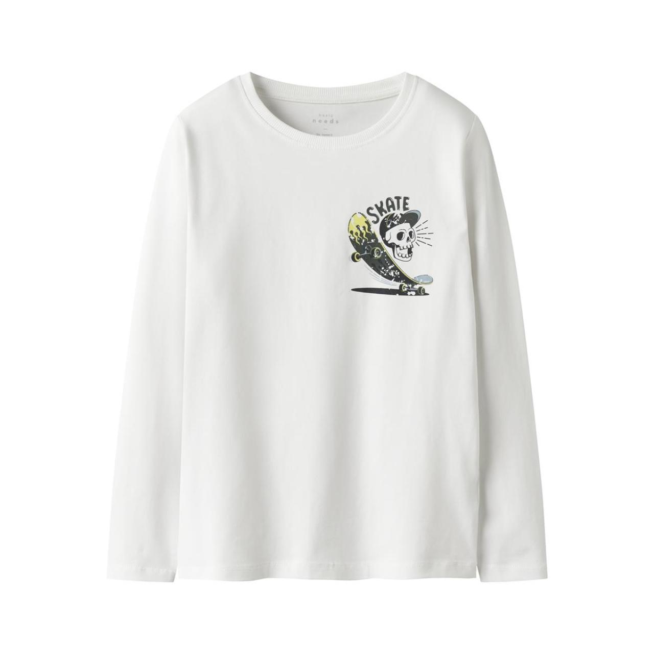 Μπλούζα μακό αγόρι name it-13224969-Bright White Skate-organic cotton