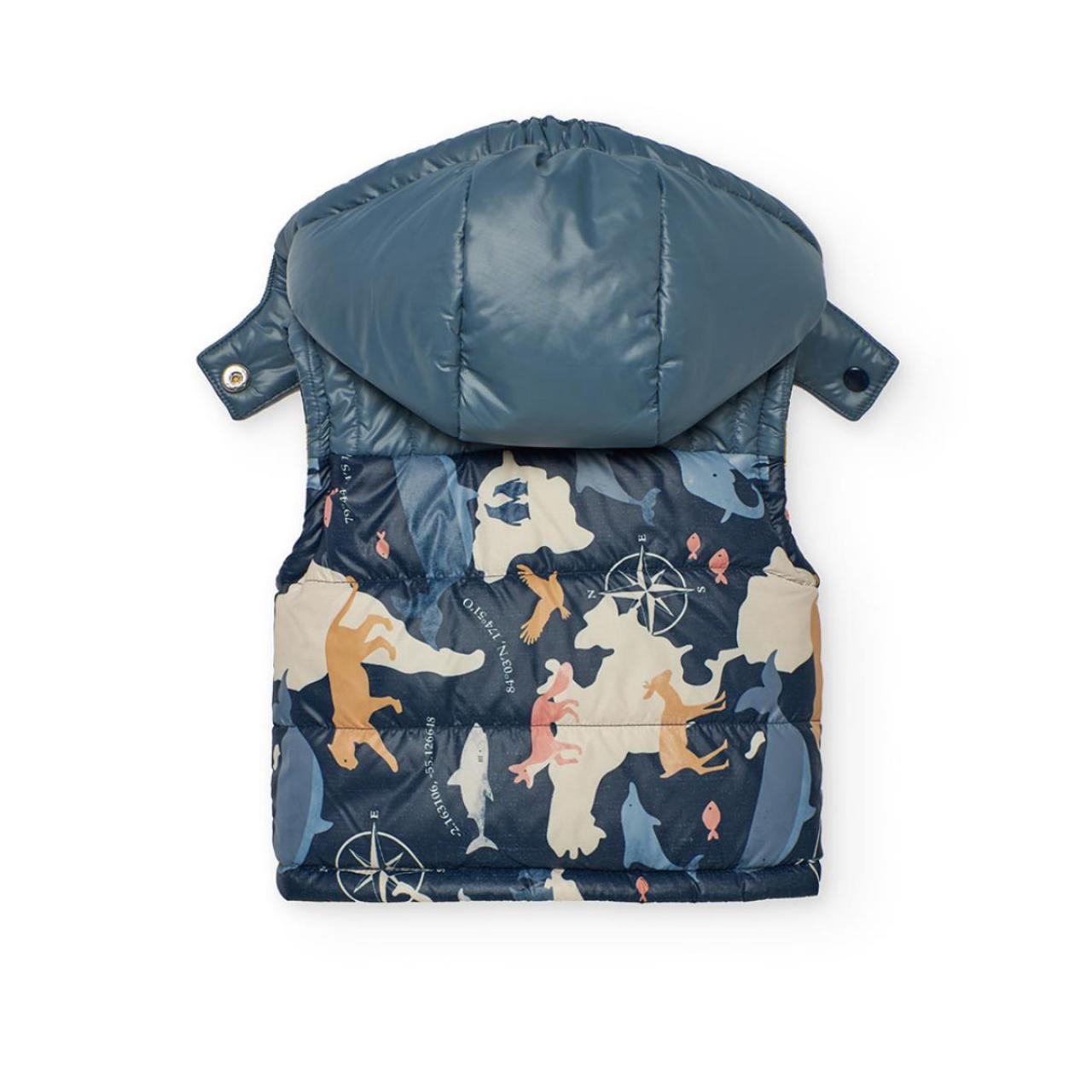 Μπουφάν αμάνικο διπλής όψης αγόρι Boboli-302162-1225-Navy φωτογραφία