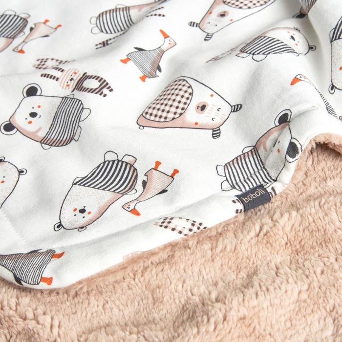 Κουβέρτα διπλής όψης μπεμπέ unisex Boboli-122128-9689-Ecru-90x70 cm.