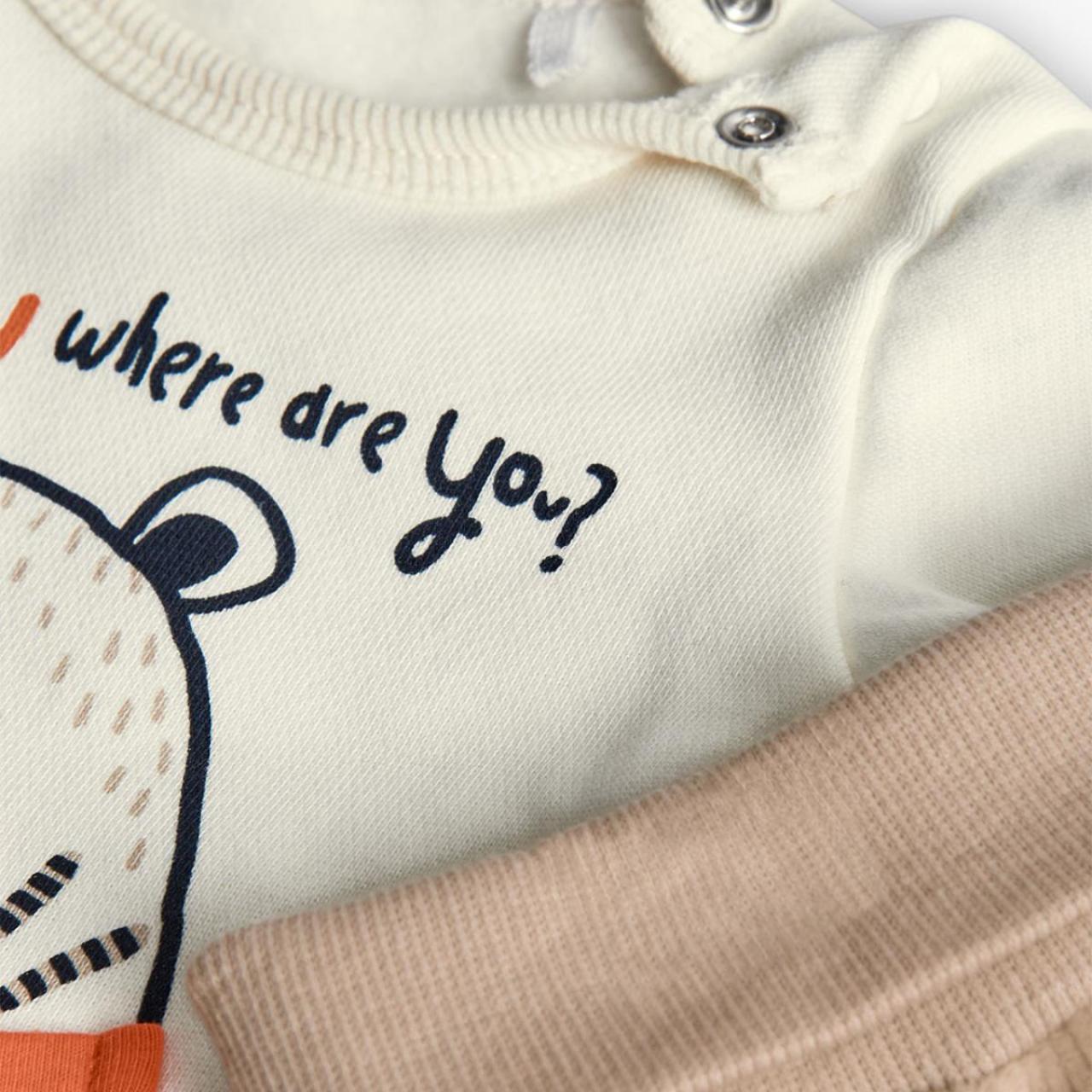 Σετ μπεμπέ φούτερ αγόρι Boboli-122151-1111-Ecru φωτογραφία