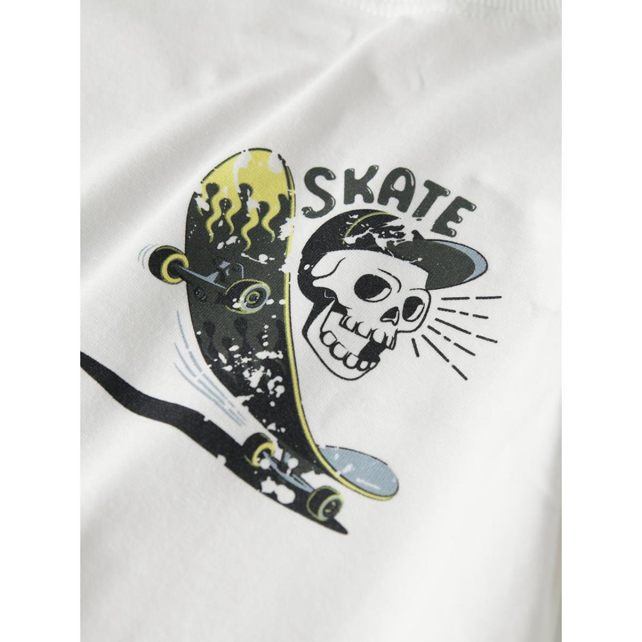 Μπλούζα μακό αγόρι name it-13224969-Bright White Skate-organic cotton