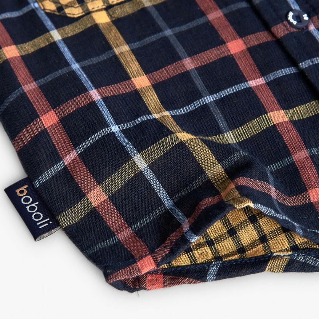 Πουκάμισο καρό αγόρι Boboli-302094-9719-Navy φωτογραφία