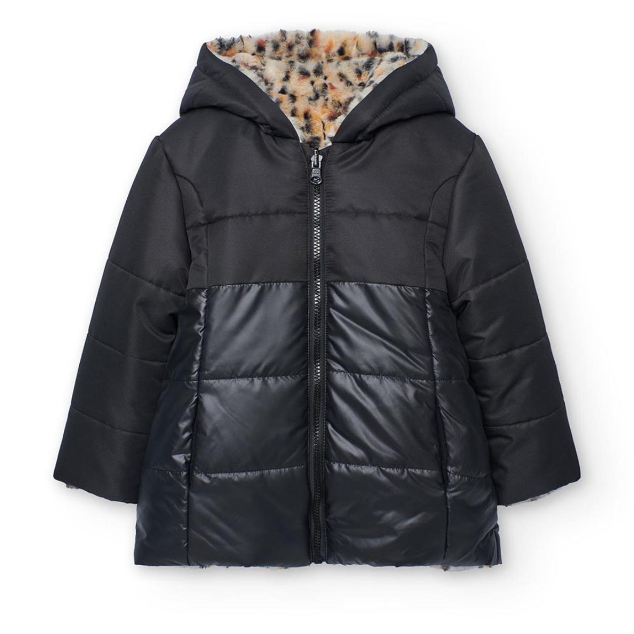 Μπουφάν-γουνάκι διπλής όψης κορίτσι Boboli-722348-890-Black φωτογραφία