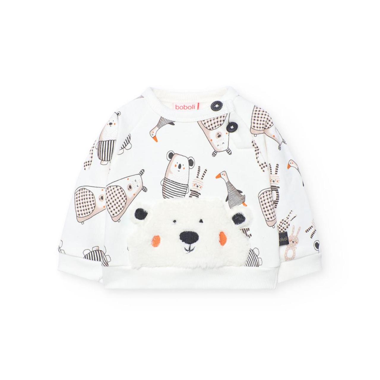 Σετ μπεμπέ φούτερ αγόρι Boboli-122162-9689-Ecru φωτογραφία