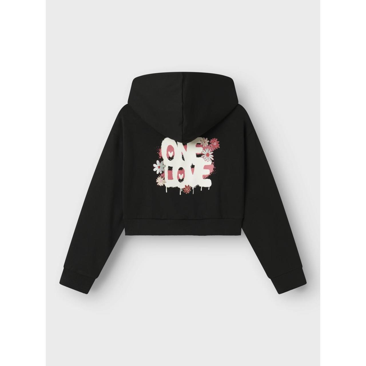 Μπλούζα φούτερ crop κορίτσι name it-13245156-Black