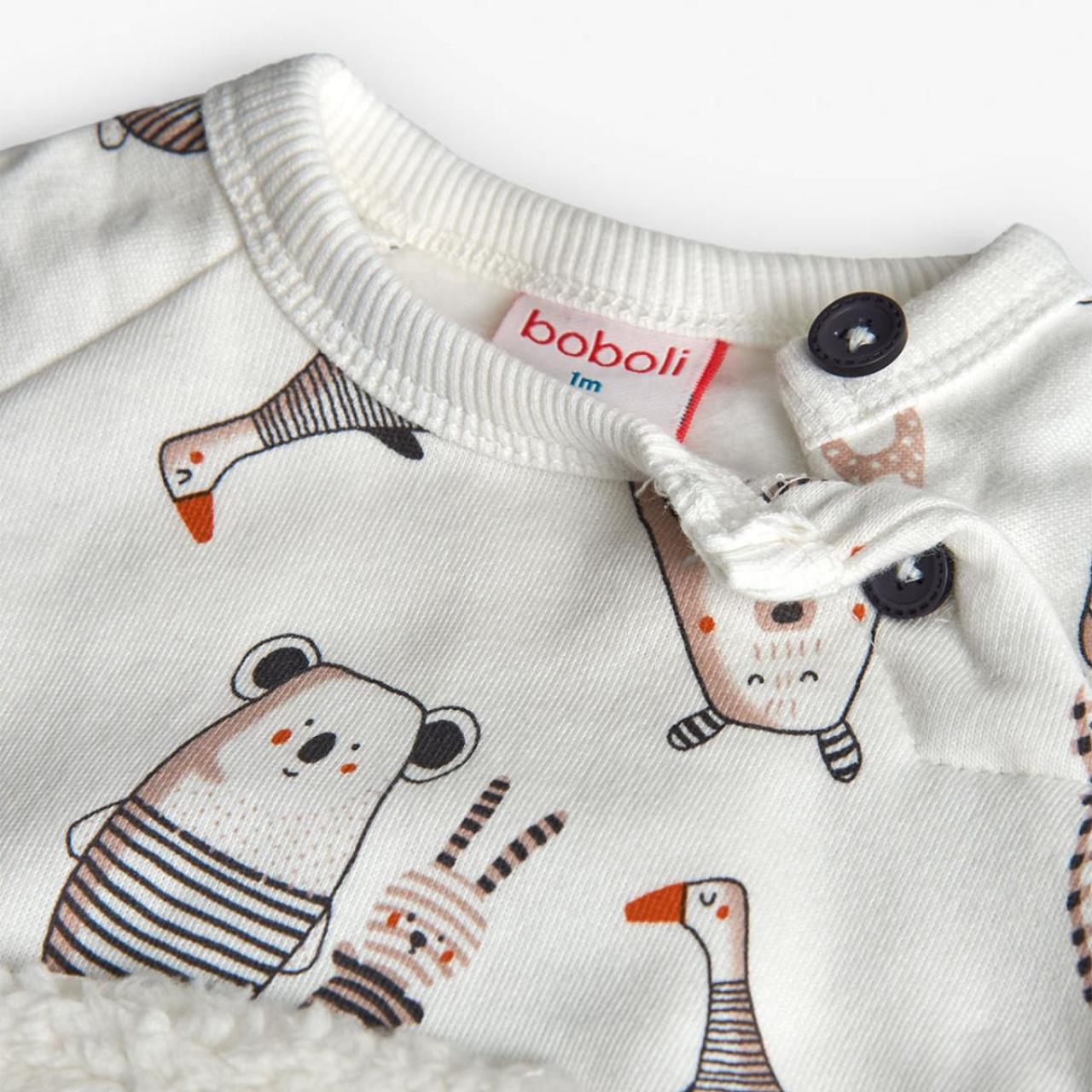 Σετ μπεμπέ φούτερ αγόρι Boboli-122162-9689-Ecru φωτογραφία