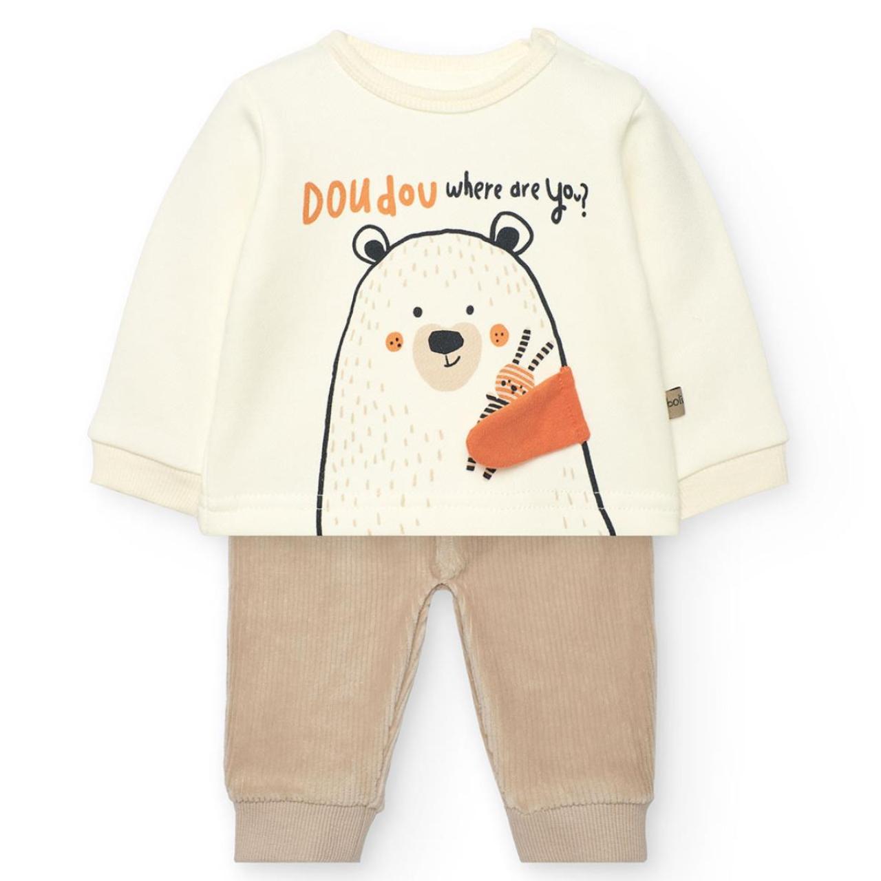 BOBOLI Σετ μπεμπέ φούτερ αγόρι Boboli-122151-1111-Ecru
