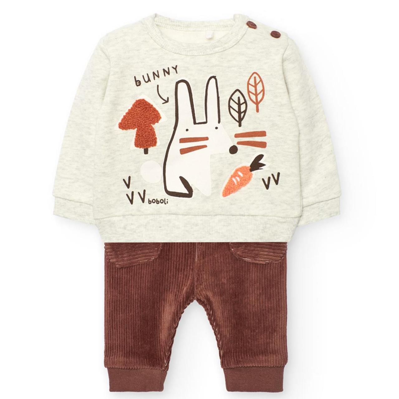 Σετ μπεμπέ φούτερ αγόρι Boboli-102115-7359-Grey