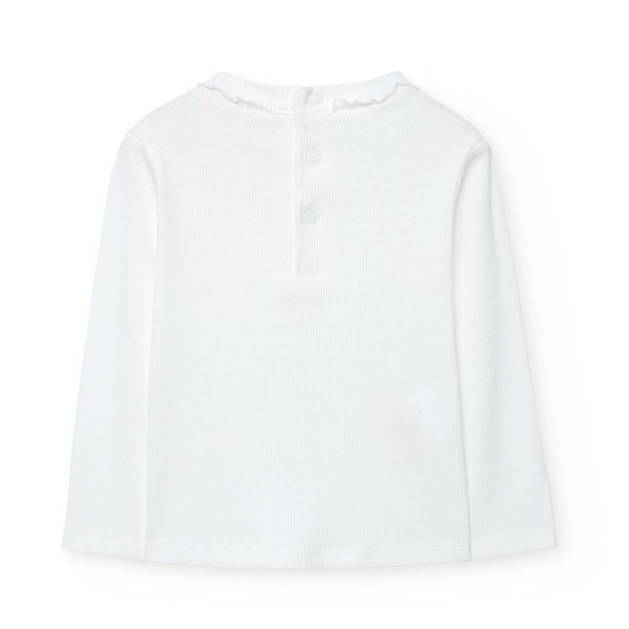 Μπλούζα ριμπ κορίτσι Boboli-292070-1111-White φωτογραφία