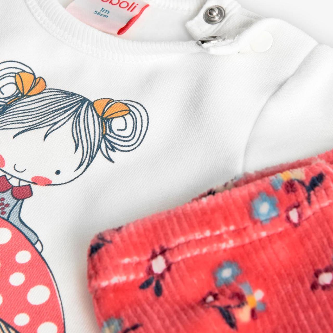 Σετ μπεμπέ φούτερ κορίτσι Boboli-132107-1111-White