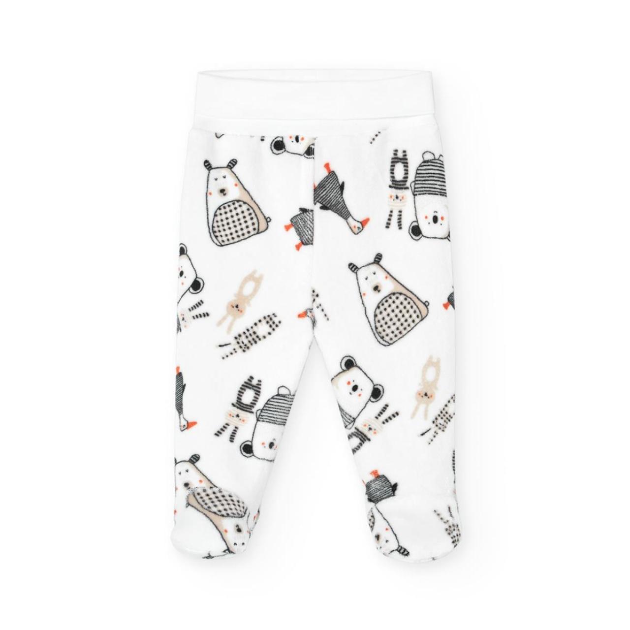 Σετ 3 τεμ. βελουτέ μπεμπέ unisex Boboli-122072-9689-Ecru