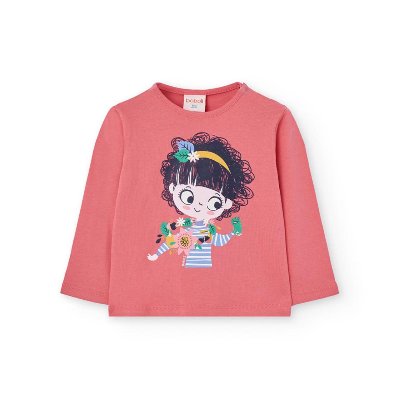 Μπλούζα μακό κορίτσι Boboli-292081-3914-Coral