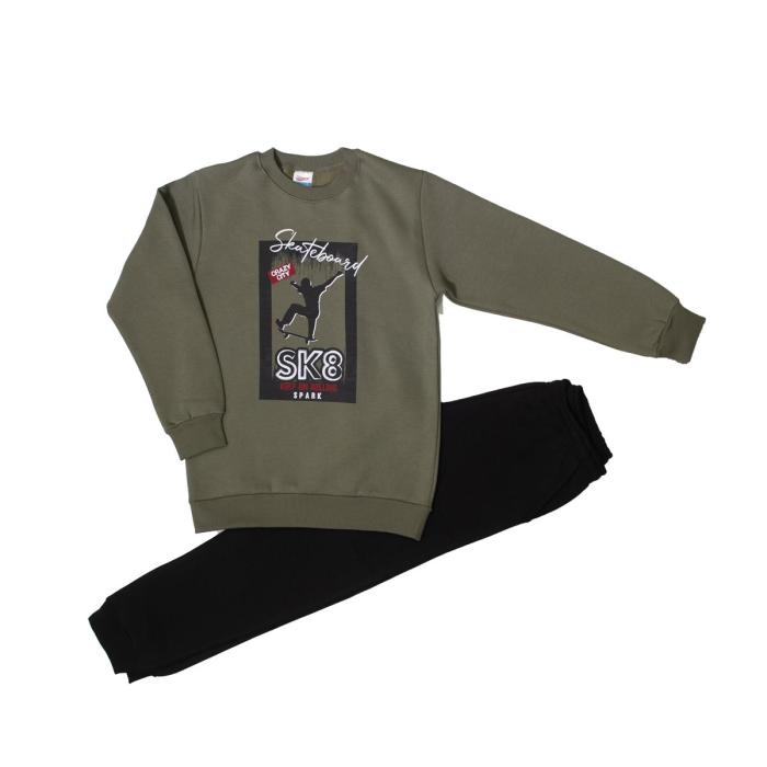 Σετ φόρμα φούτερ αγόρι Spark-4035-Khaki