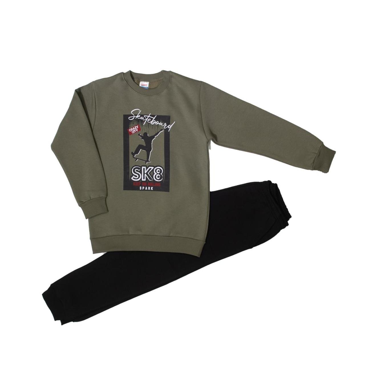 SPARK Σετ φόρμα φούτερ αγόρι Spark-4035-Khaki