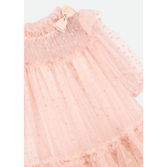 Φόρεμα τούλι κορίτσι Angel's Face-Myrtle Flock Hearts-Blush Pink