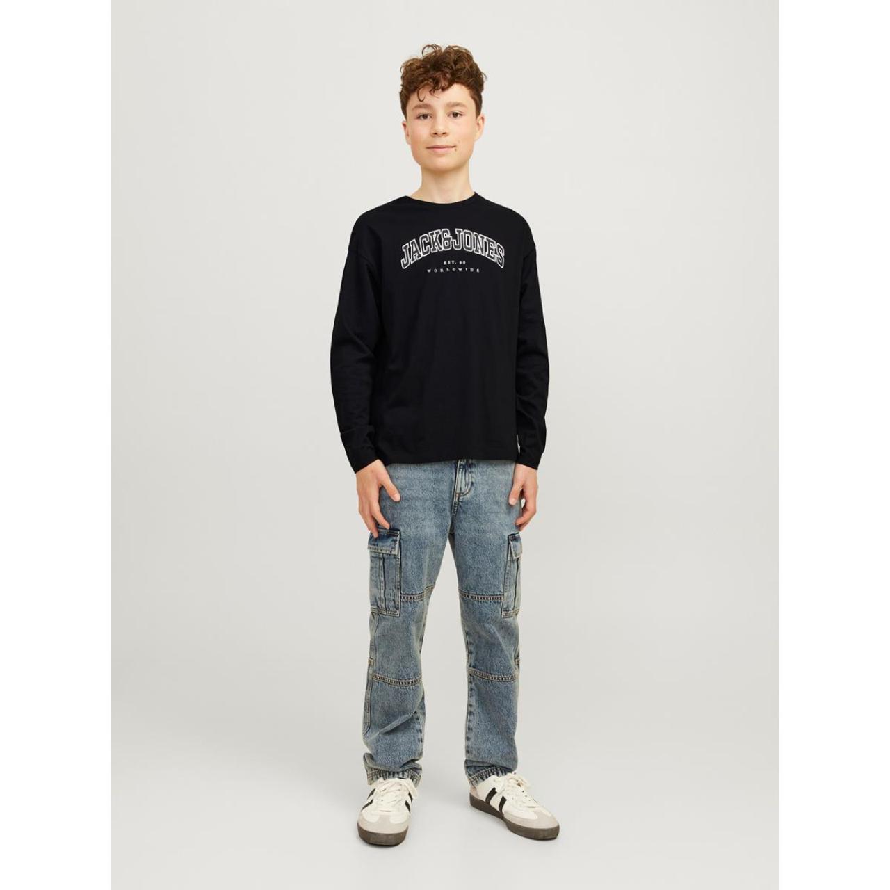 Μπλούζα μακό αγόρι JACK & JONES-12258928-Black φωτογραφία