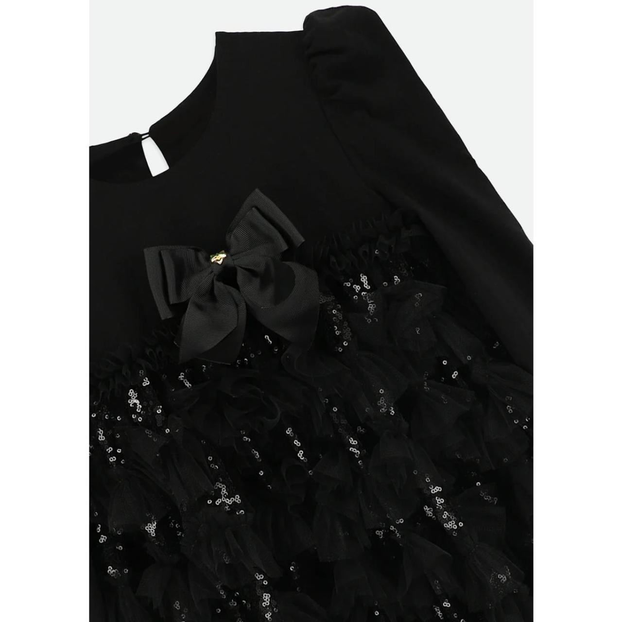 Φόρεμα τούλι κορίτσι Angel's Face-Lively Sequin Tulle Dress-Black φωτογραφία