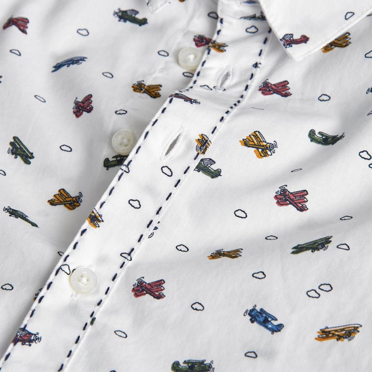 Πουκάμισο υφασμάτινο αγόρι Boboli-712325-9681-White φωτογραφία