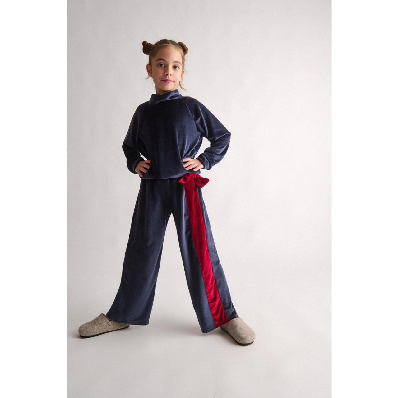 Σετ βελουτέ κορίτσι two in a castle-T6589-Navy