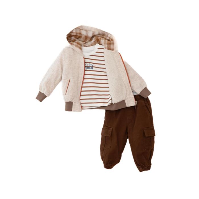Σετ μπεμπέ 3 τεμ.αγόρι Restart-25/10506-Brown