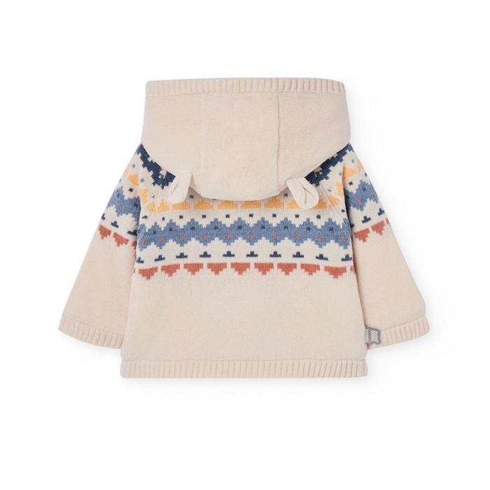 Ζακέτα μπεμπέ πλεκτή unisex Boboli-112116-7442-Ecru
