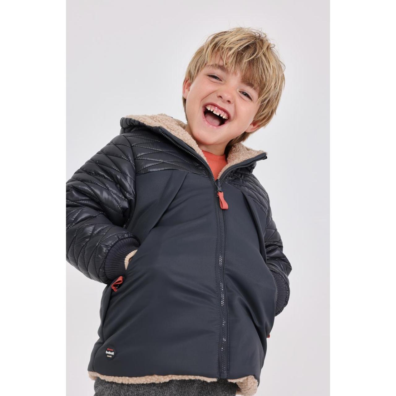 Μπουφάν διπλής όψης αγόρι Boboli-312174-8116-Beige φωτογραφία