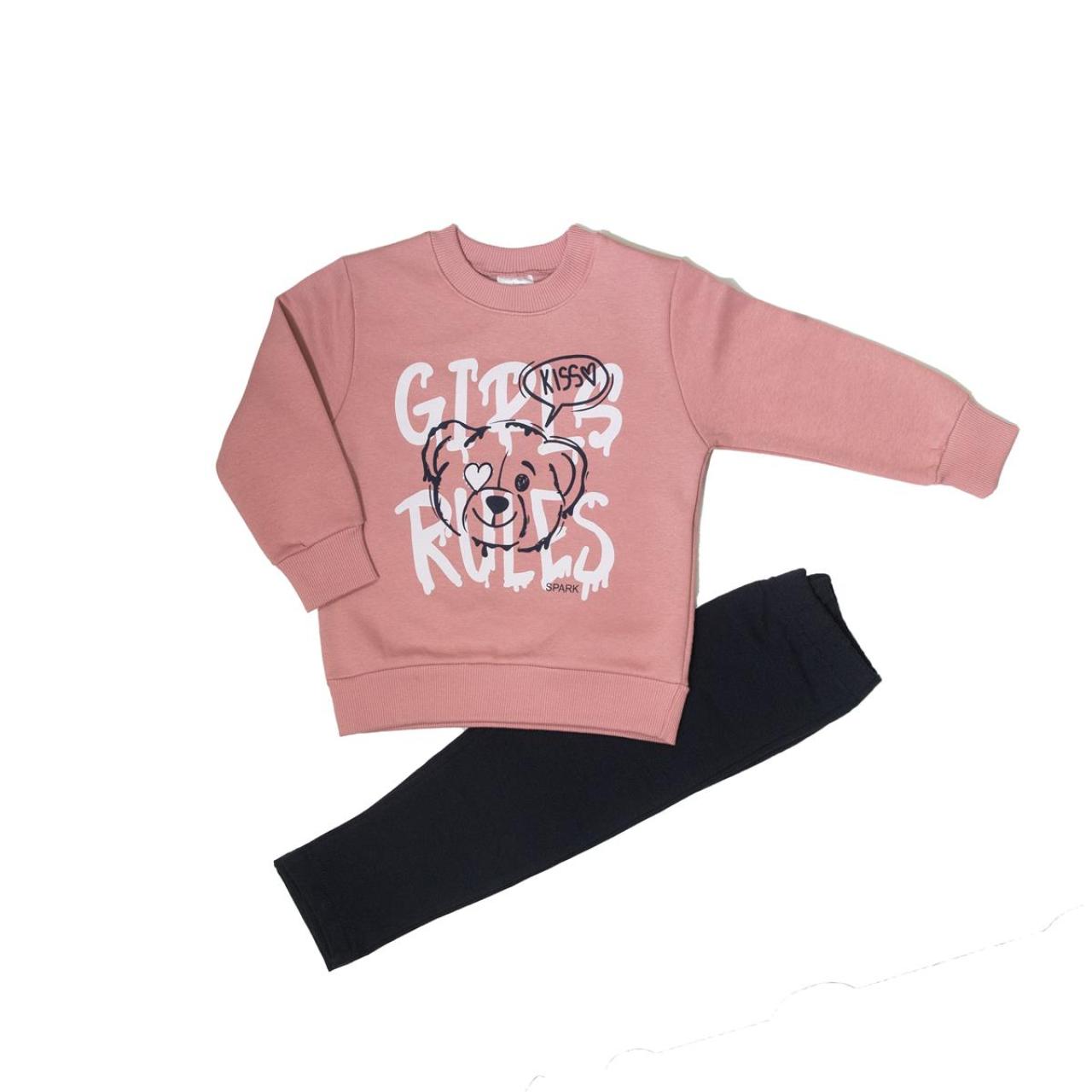 SPARK Σετ φόρμα φούτερ κορίτσι Spark-4665-Pink