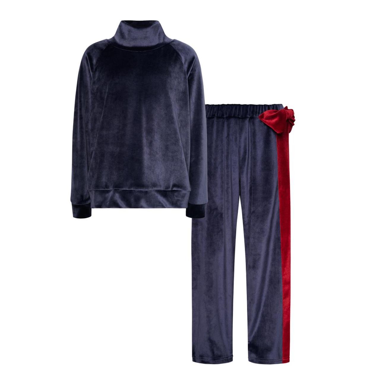 Σετ βελουτέ κορίτσι two in a castle-T6589-Navy φωτογραφία