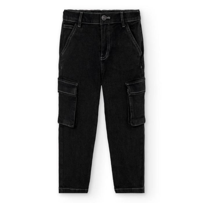 Παντελόνι τζιν cargo αγόρι Boboli-522021-BLACK