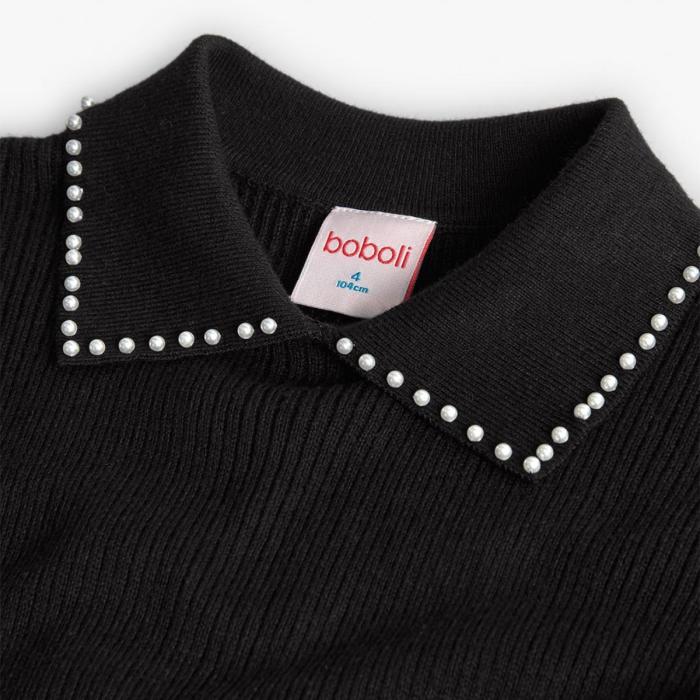 Φόρεμα πλεκτό κορίτσι Boboli-402051-890-Black