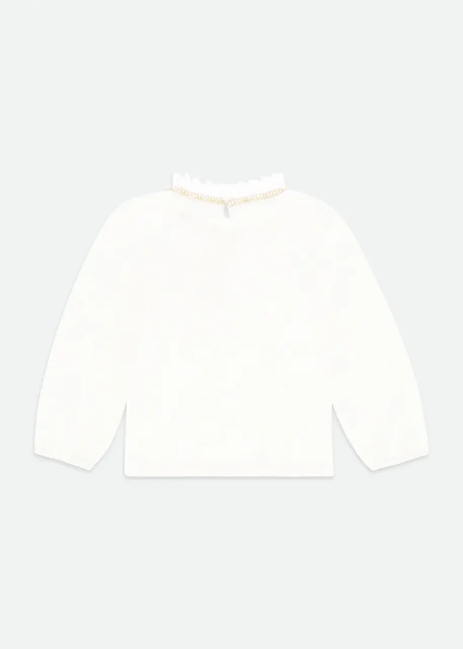 Μπλούζα μακό κορίτσι Angel's Face-Nell Pleated Colar-Snowdrop φωτογραφία