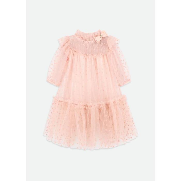 Φόρεμα τούλι κορίτσι Angel's Face-Myrtle Flock Hearts-Blush Pink